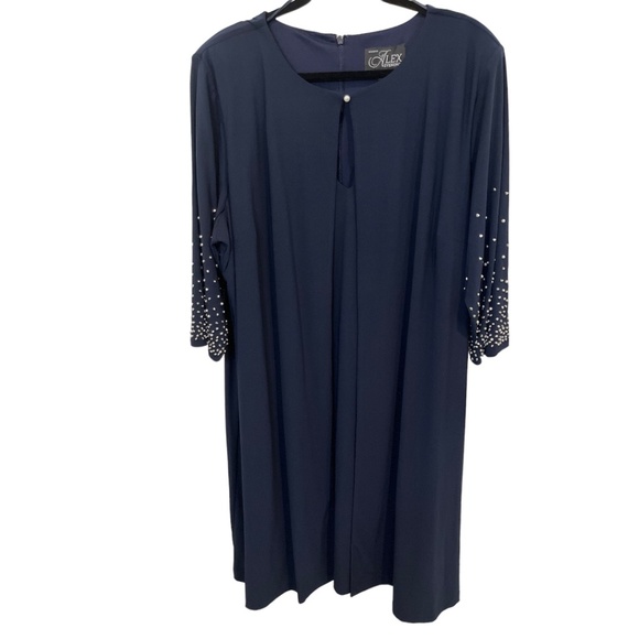 Alex Evenings Dresses & Skirts - Alex EVENINGS Blue Plus Size Embellished Sleeves Attached Cardigan Size 22W NWT